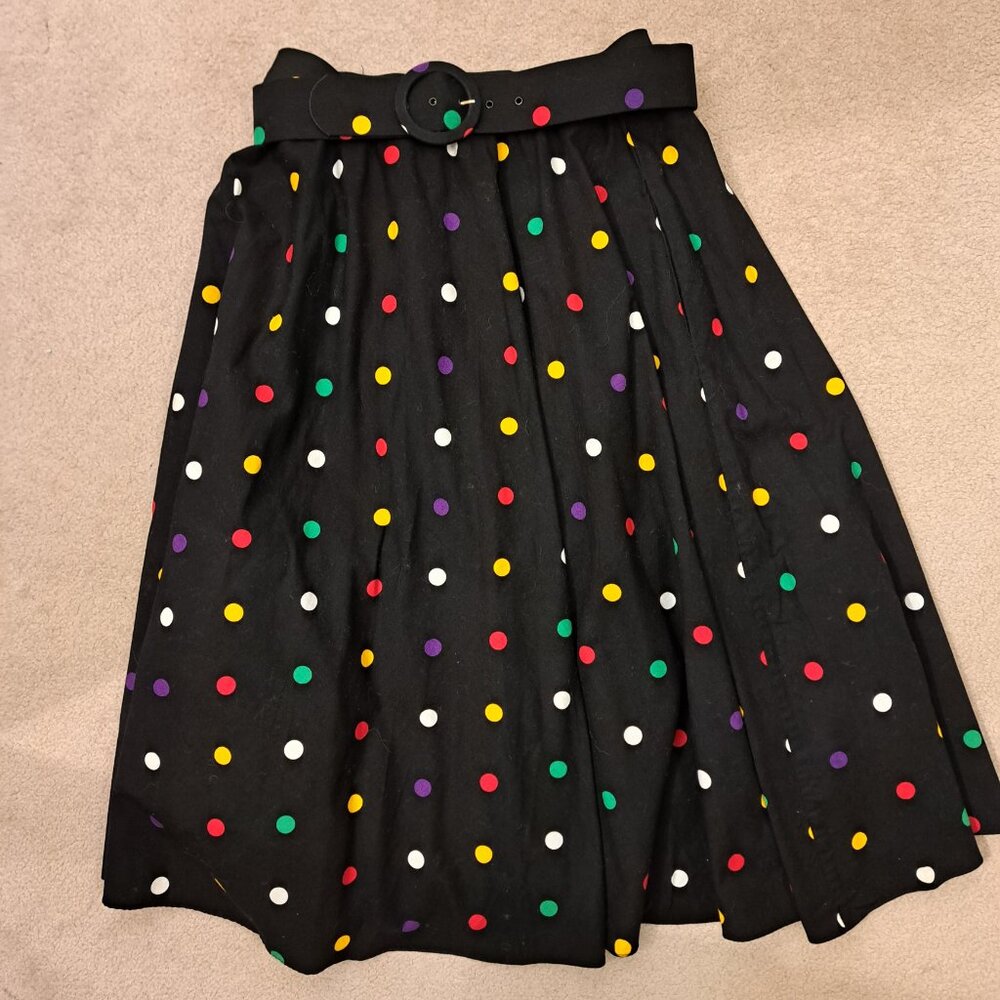 Handmade cotton skirt with crinolin, belt, and pockets!